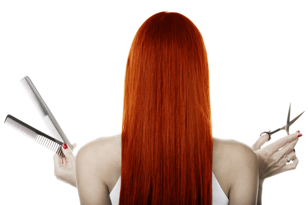 Product picture Sexy Redhead Girl With Scissors - Stock Photo